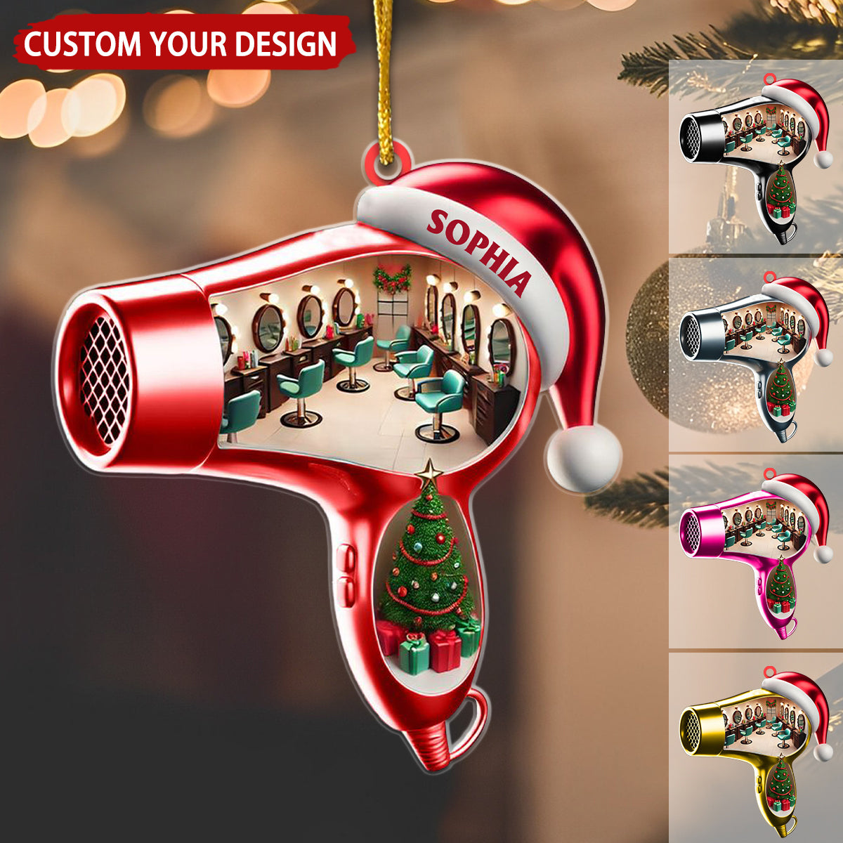 Hairdresser Personalized Christmas Ornament, Hair Salon Christmas Decoration