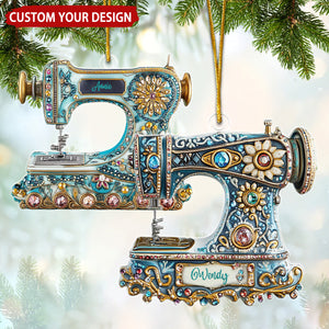 Exquisite Sewing Machine Personalized Christmas Ornament, Gift For Sewer