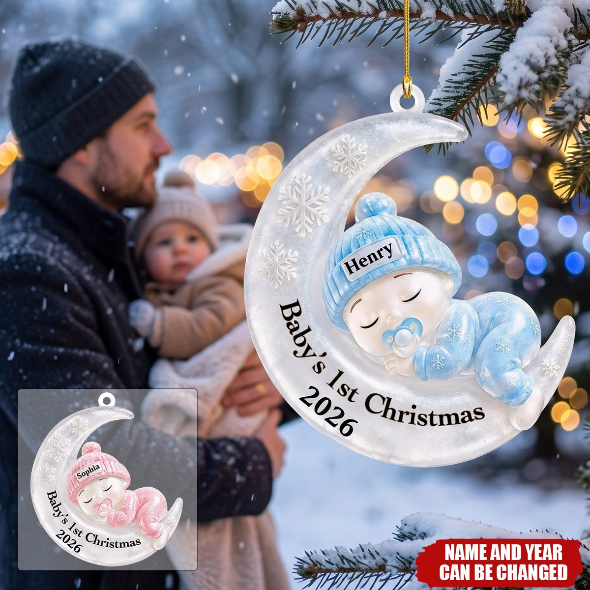 Baby's First Christmas, Personalized Acrylic Ornament, Gift For Parents
