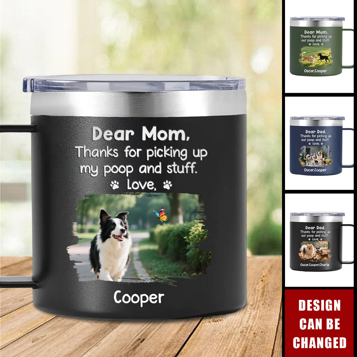 Custom Photo - Dog & Cat Personalized Custom Stainless Steel Tumbler With Handle - Gift For Pet Owners, Pet Lovers