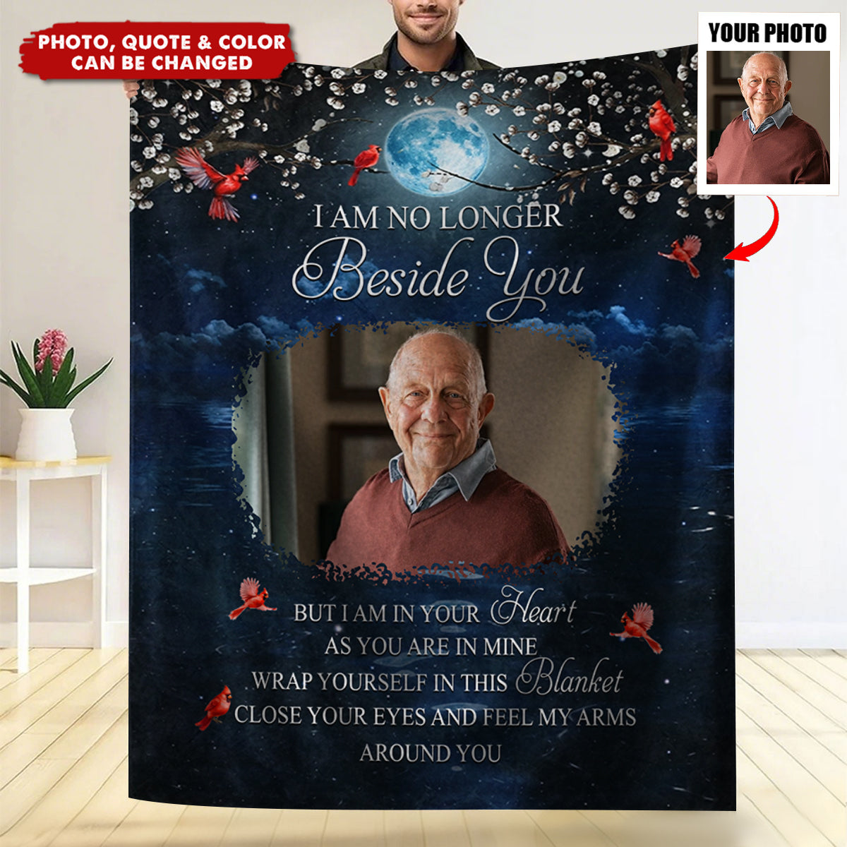 Custom Photo A Hug From Heaven When You Really Miss Me Memorial - Personalized Fleece Blanket, Sherpa Blanket