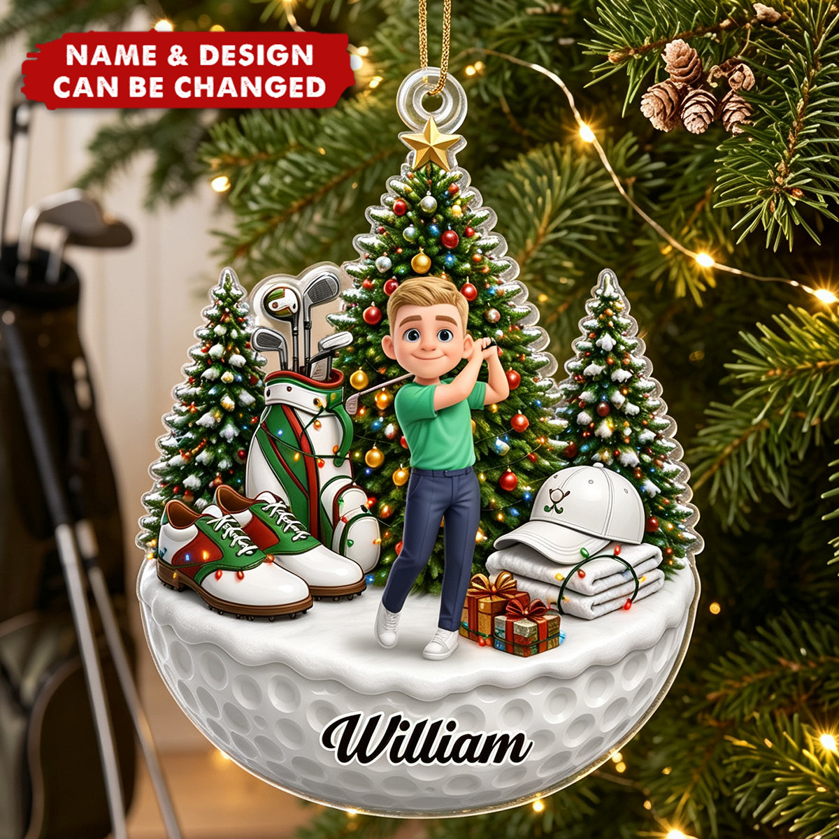 Personalized Acrylic Ornament - A Swing Above The Rest, Gift For Golfer