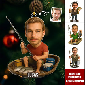 Custom Gifts For Fisherman - Personalized Photo Acrylic Ornament