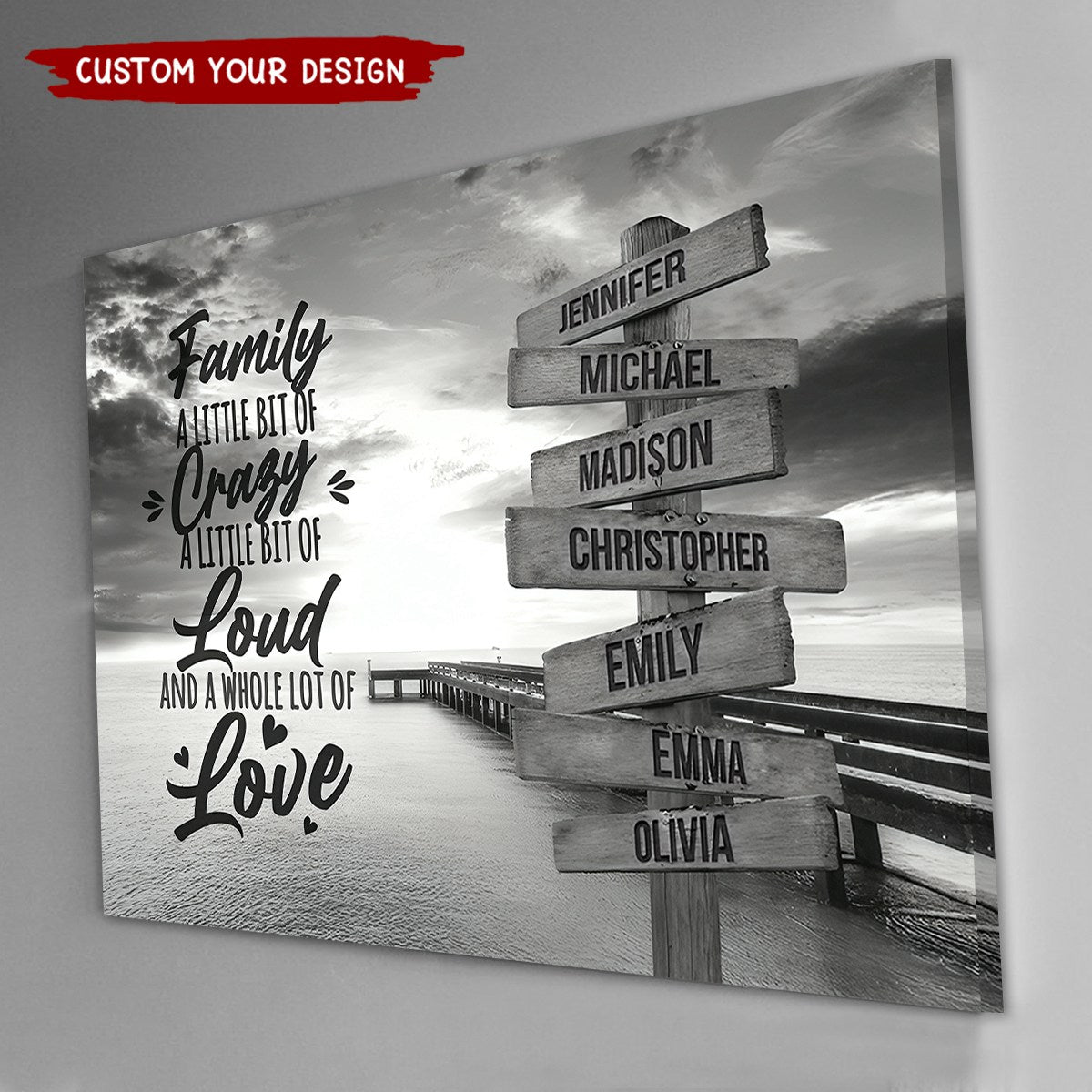 Ocean Dock with Saying 2 Multi-Names Premium Personalized Poster