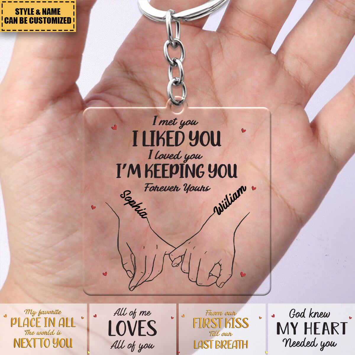 My Heart Is Perfect Because You Are Inside - Couple Personalized Custom Square Shaped Keychain