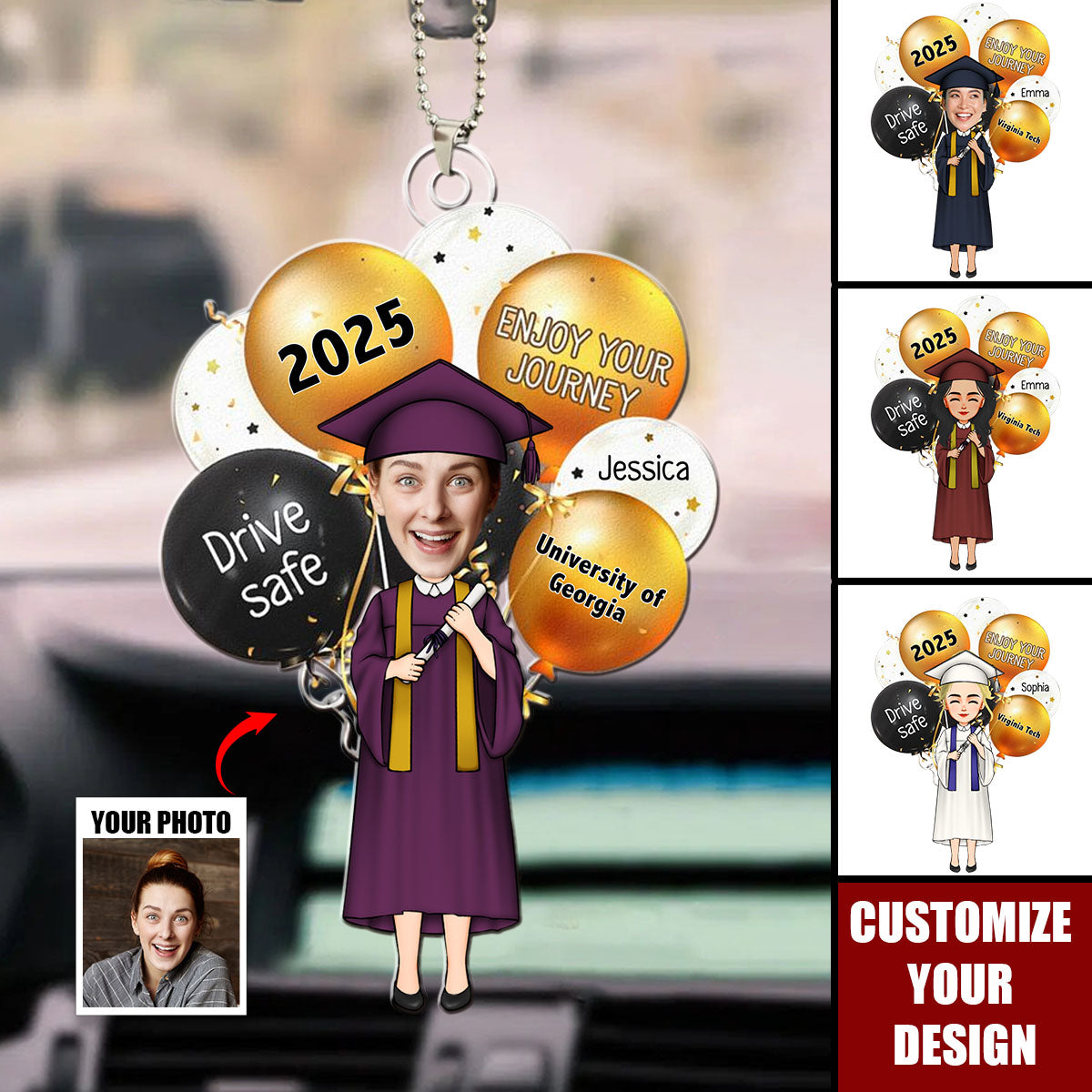 Enjoy Your Journey Graduation Gift - Personalized Acrylic Ornament