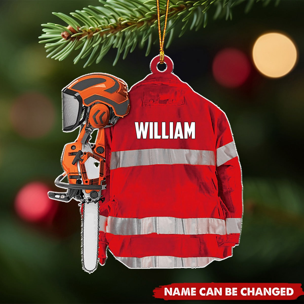 Personalized Arborist Christmas Shaped Ornament - Gift For Lumberjacks