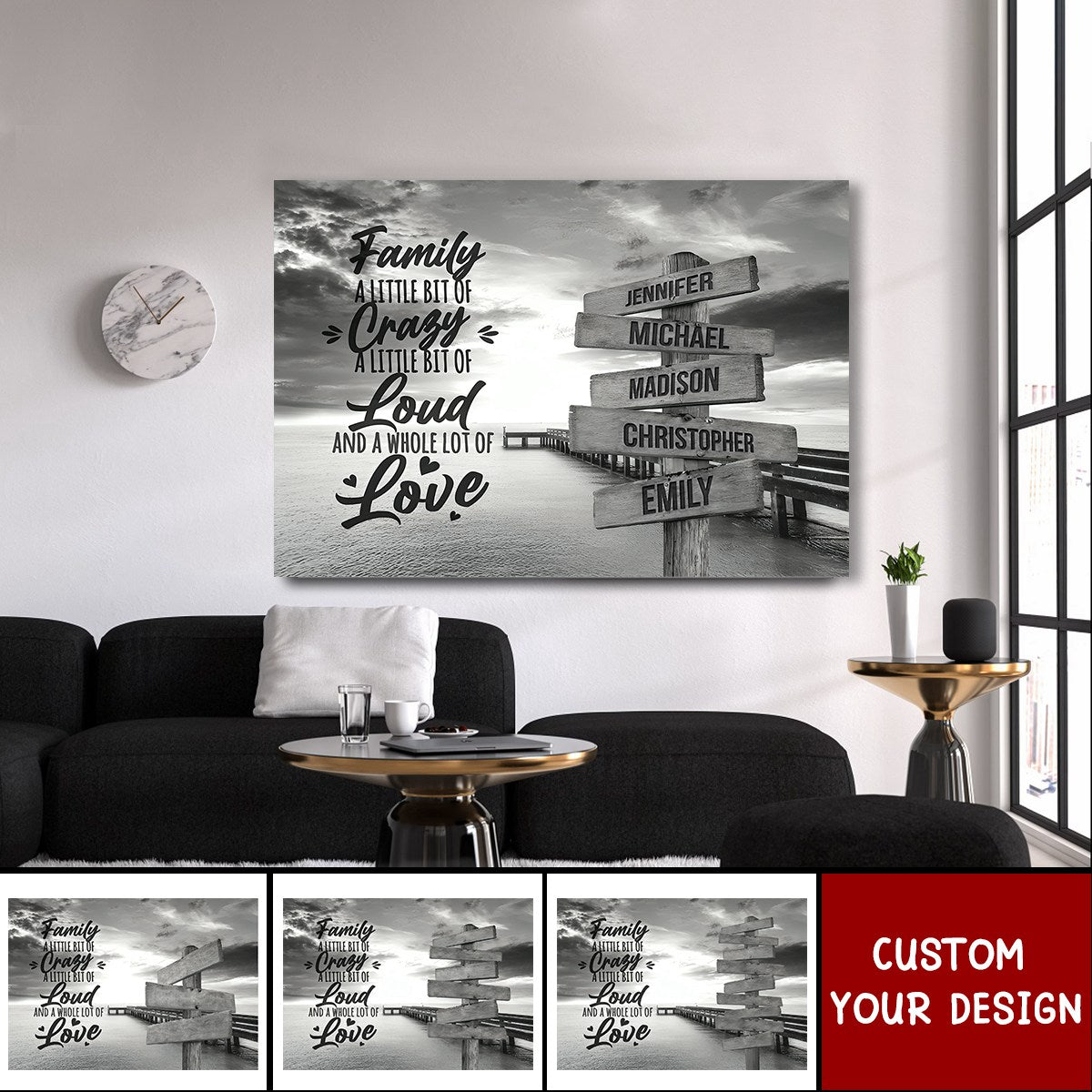 Ocean Dock with Saying 2 Multi-Names Premium Personalized Poster