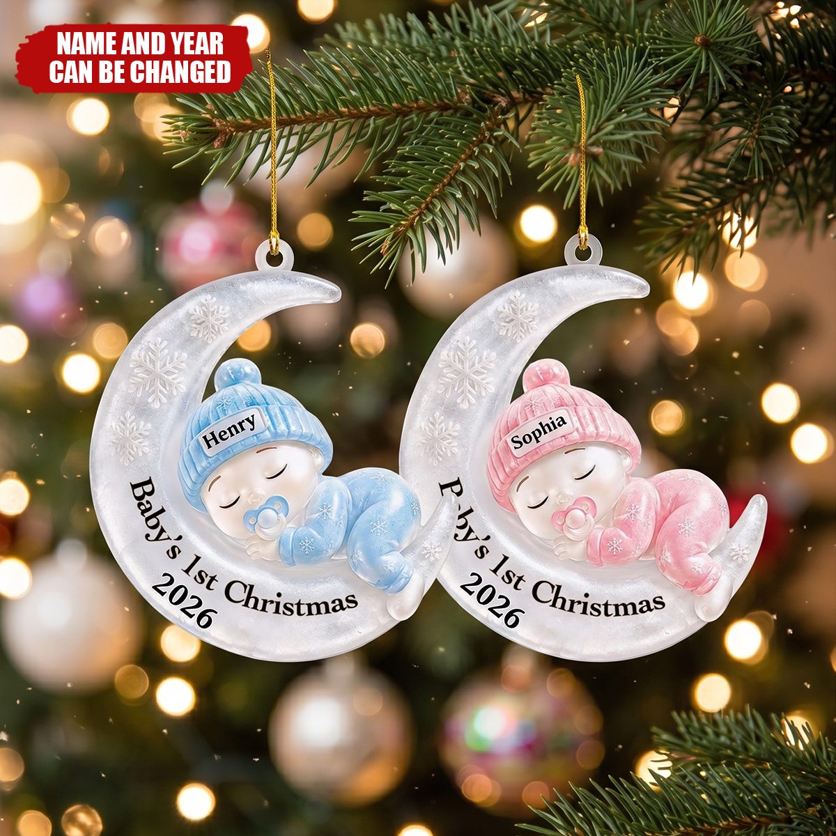 Baby's First Christmas, Personalized Acrylic Ornament, Gift For Parents