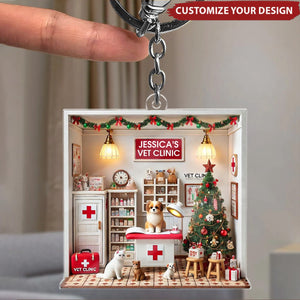 Dreamy Vet Clinic - Personalized Acrylic Keychain, Gift For Veterinarian