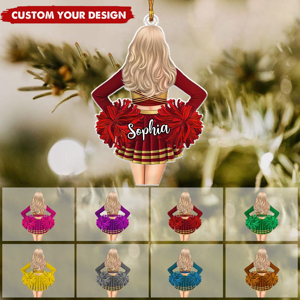 Custom Cheerleader Christmas Ornament, Custom Cheerleader Ornament 2024, Cheerleading Team Gift Ornament, Christmas Ornament