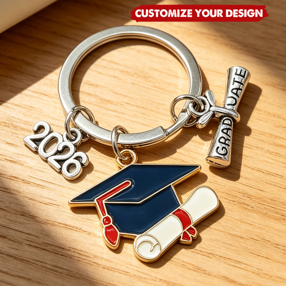 Personalized Name Graduation Keychain - Graduation Class Of 2026 Keychain