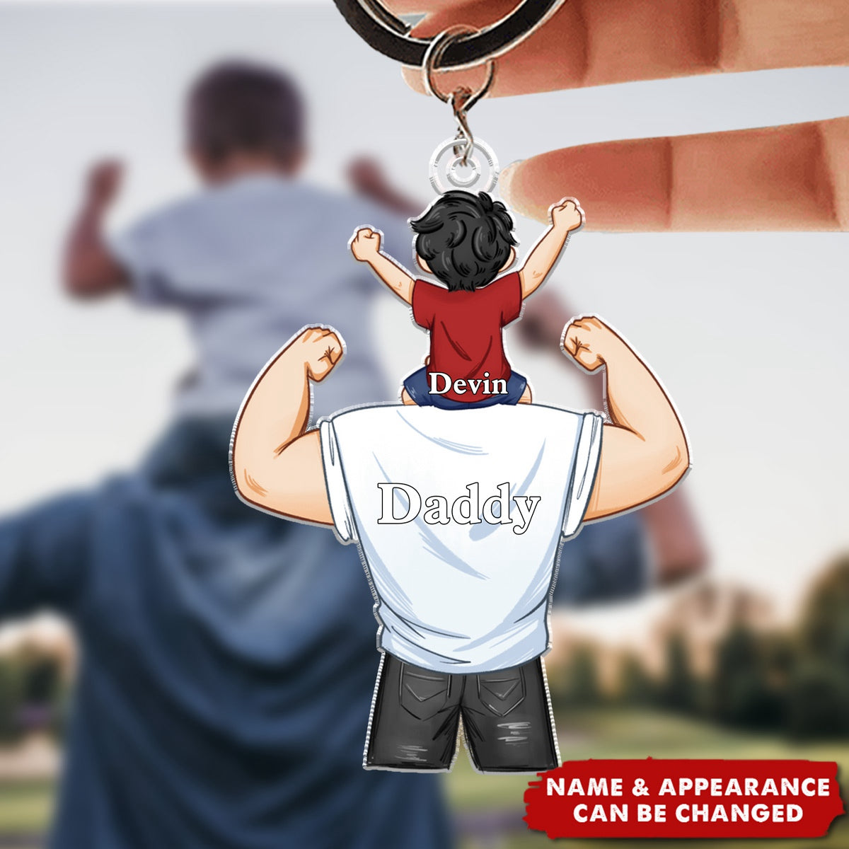 Proud As Dad - Personalized Keychain