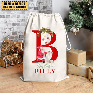 Personalized Name & Initial Christmas Gift Sack