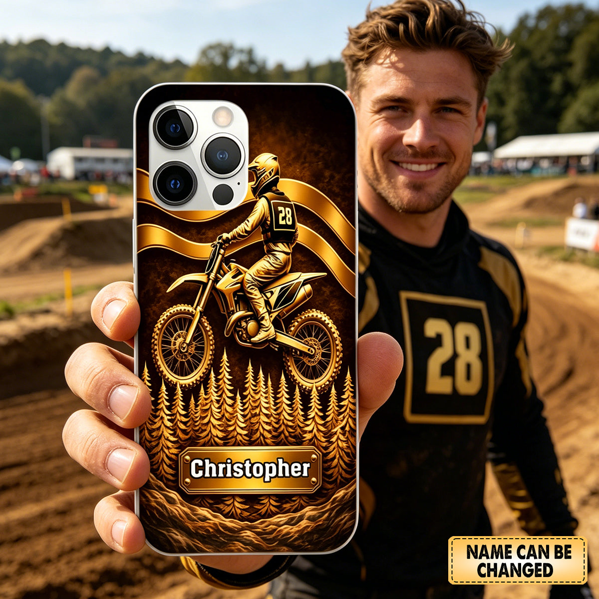 Customized Motocross Racer Phone Case, Gift For Motocross Racers, Lovers