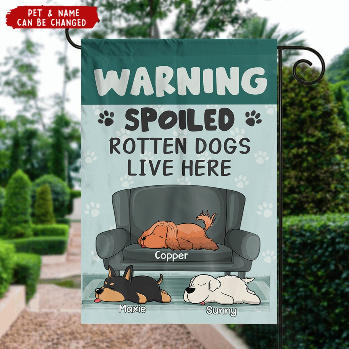 A Spoiled Rotten Dog Lives Here - Dog Personalized Flag