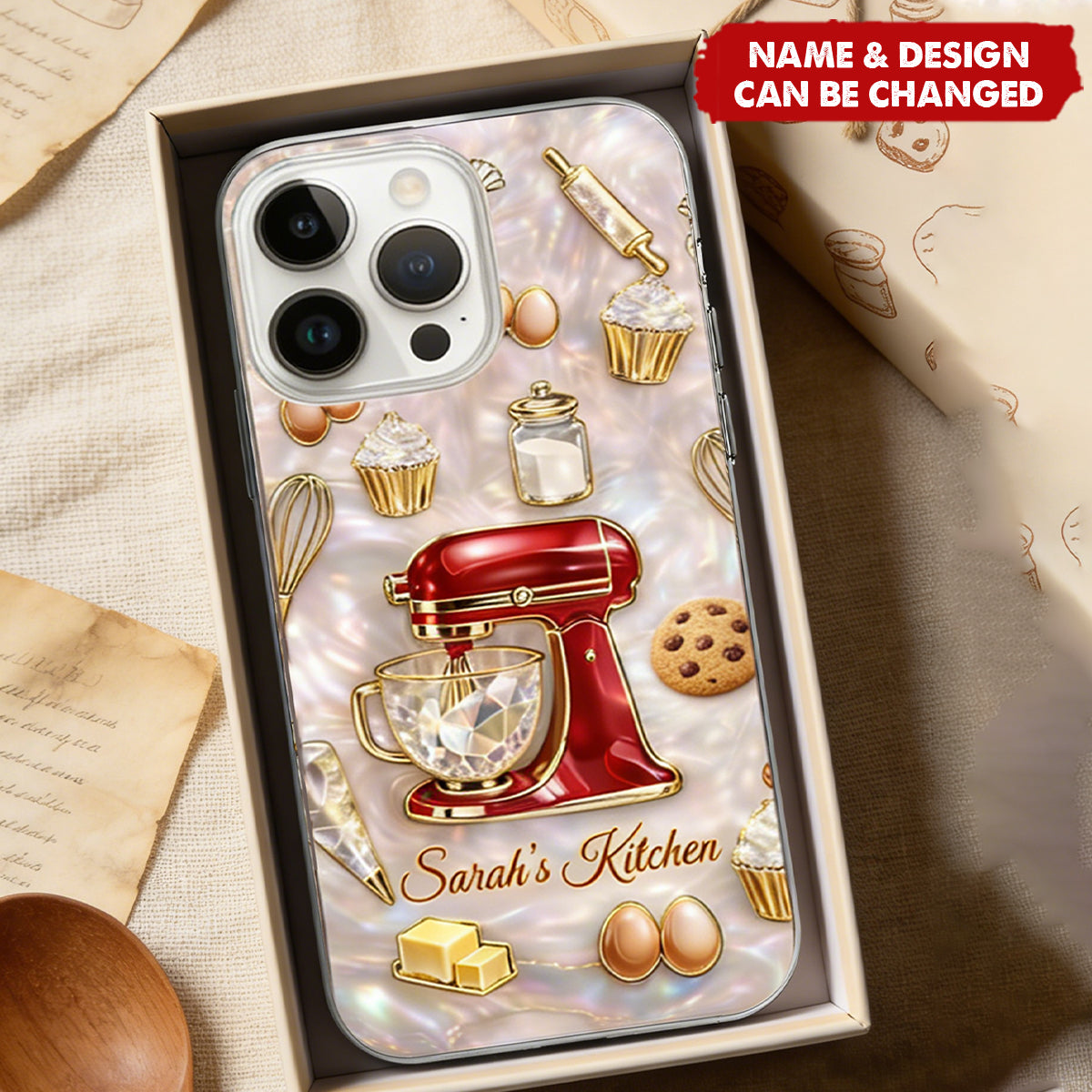 Personalized Kitchen Mixer Phone Case - Custom Name Baking Lover iPhone Case