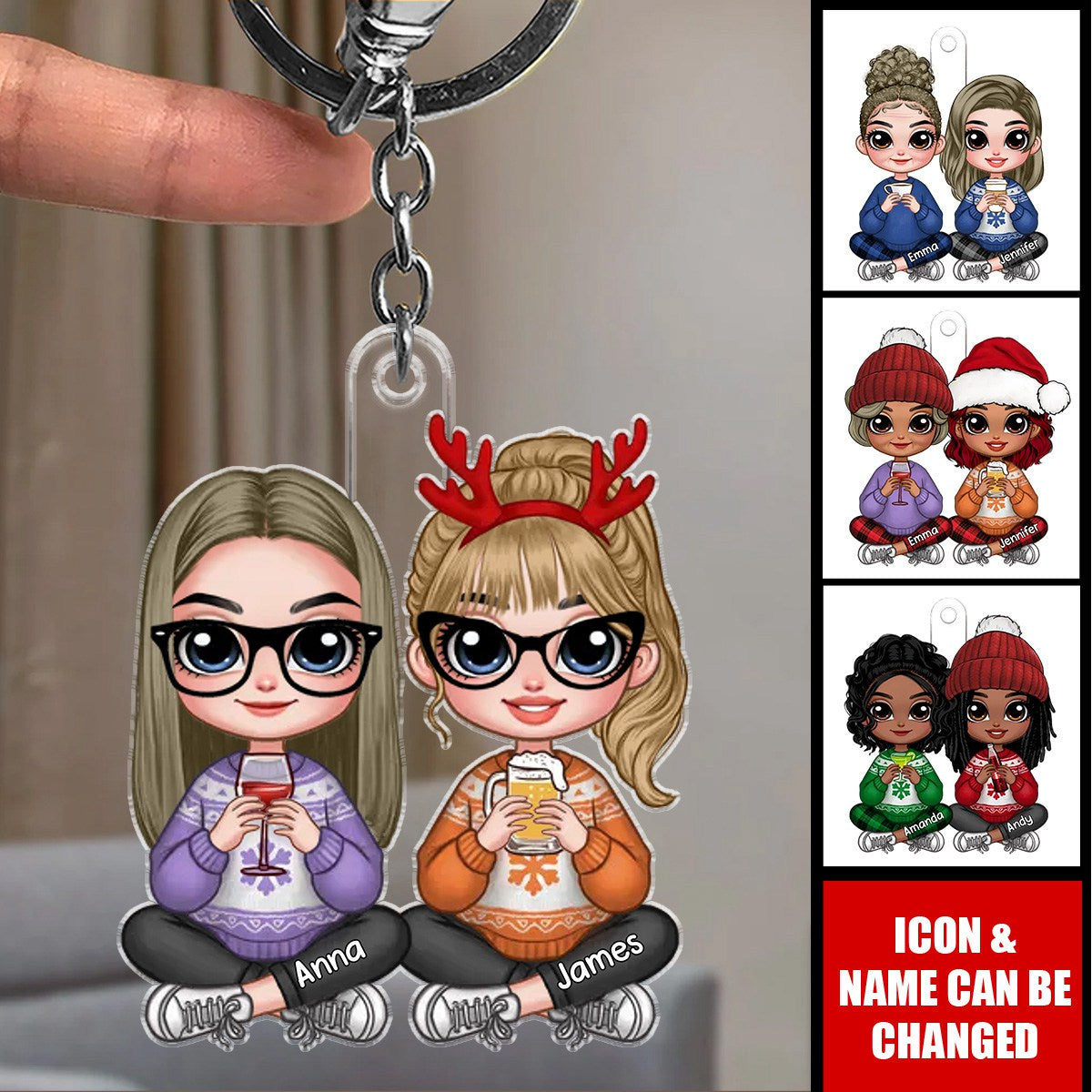 Personalized Gift For Granddaughter Daughter From Grandma Mom Acrylic Keychain