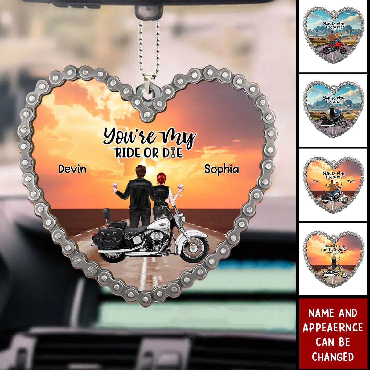 You're My Ride - Personalized Gifts Car Ornament For Couples, Motorcycle Lovers