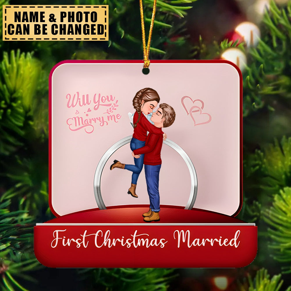 Couple, Will You Marry Me, Personalized Ornament, Christmas Gifts For Couple
