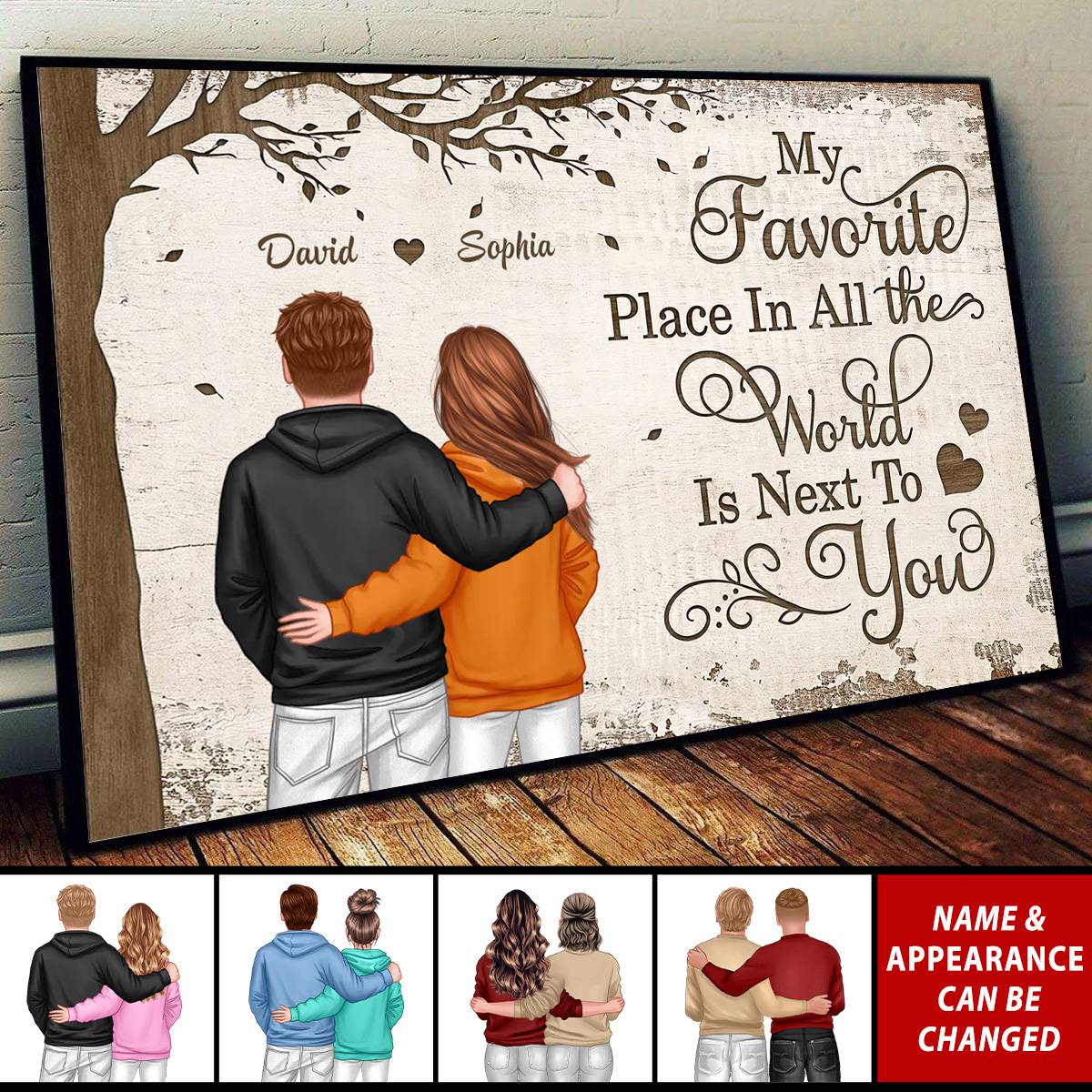 Favorite Place In The World Couple Back View Personalized Poster, Gift For Him, For Her