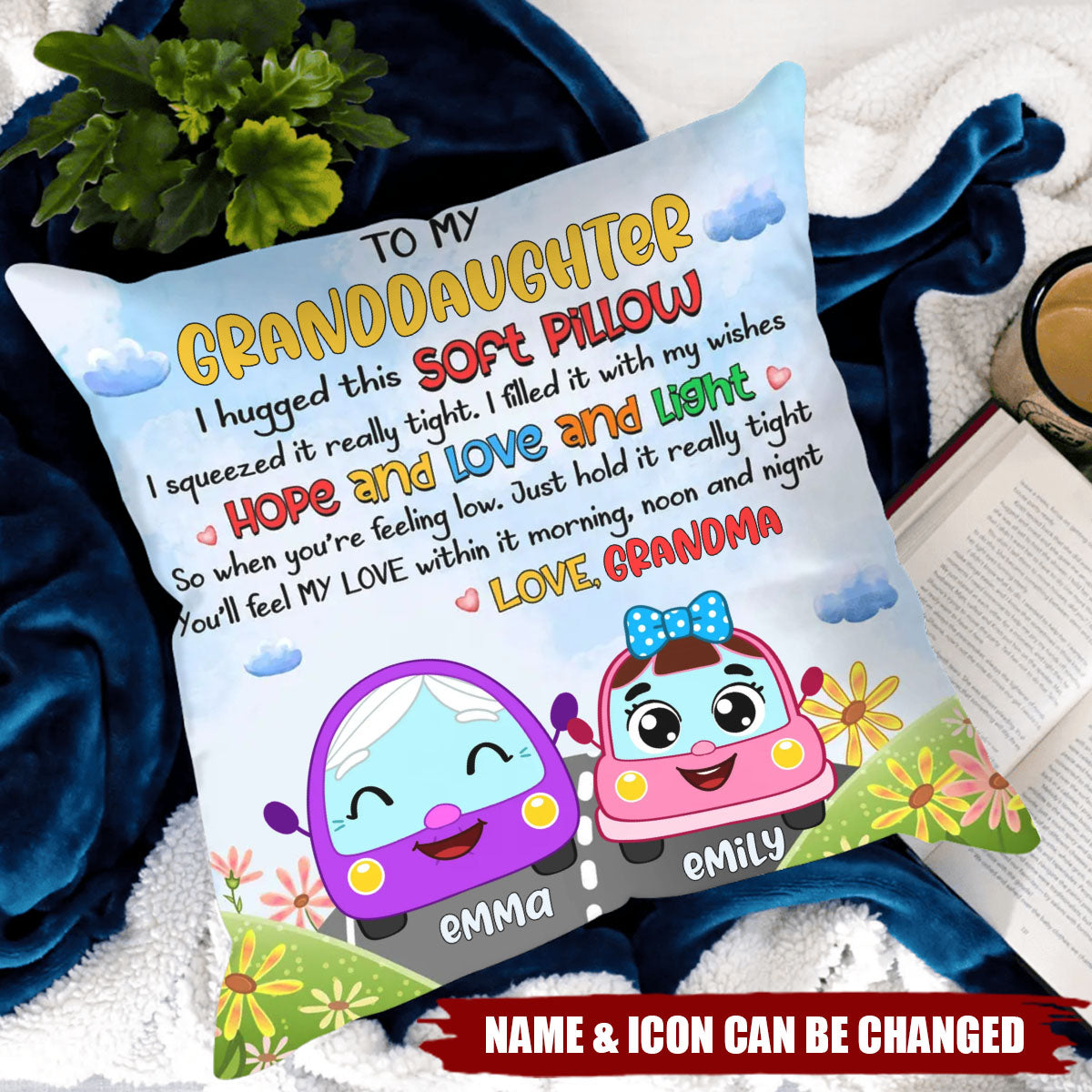 Personalized Gift For Kid Loves Car From Grandma Mom Pillow