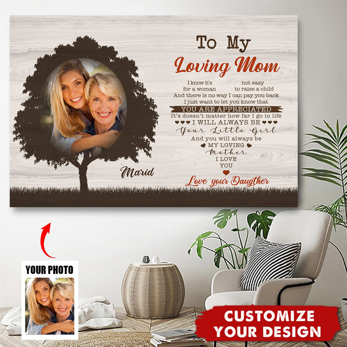 I'll Always Be Your Little Girl - Personalized Photo Poster - Gift For Mom