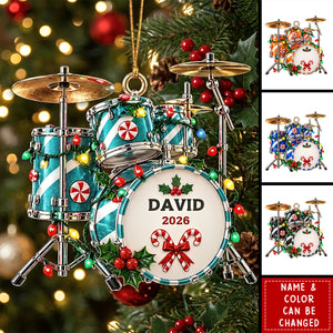 Personalized Drum Christmas Ornament - Gift For Drummers & Drum Lovers