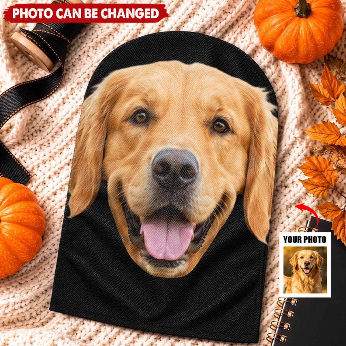 Custom Photo Balaclava Mask - Personalized Halloween Birthday Gifts For Dog Cat Lovers