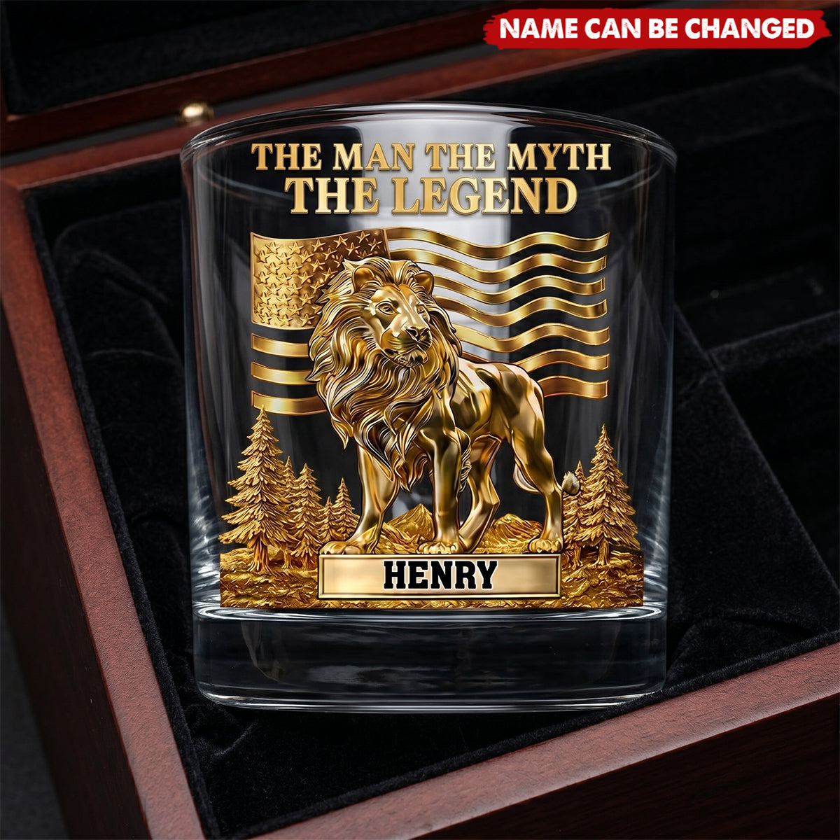 Custom Name Lion Man of God Whiskey for Men