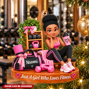 Just A Girl Who Loves Fitness - Personalized Acrylic Ornament