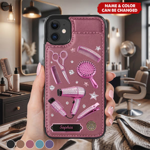 Hairdresser Scissors Salon Decor - Personalized Hairdresser Wallet Phone Case