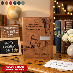 Never Forget The Difference You Make Thank You Teacher - Personalized Notebook