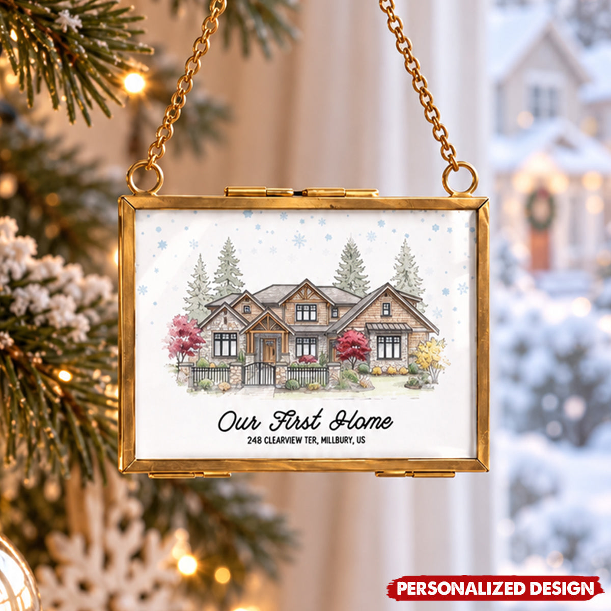 Custom House Photo Ornament - First Christmas In Our New Home Keepsake