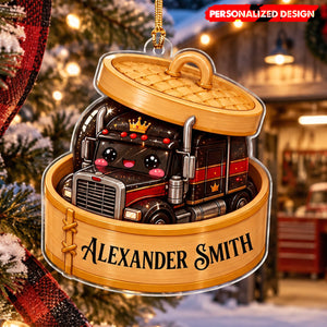 Personalized Cute Vehicle In Box Acrylic Christmas Ornament