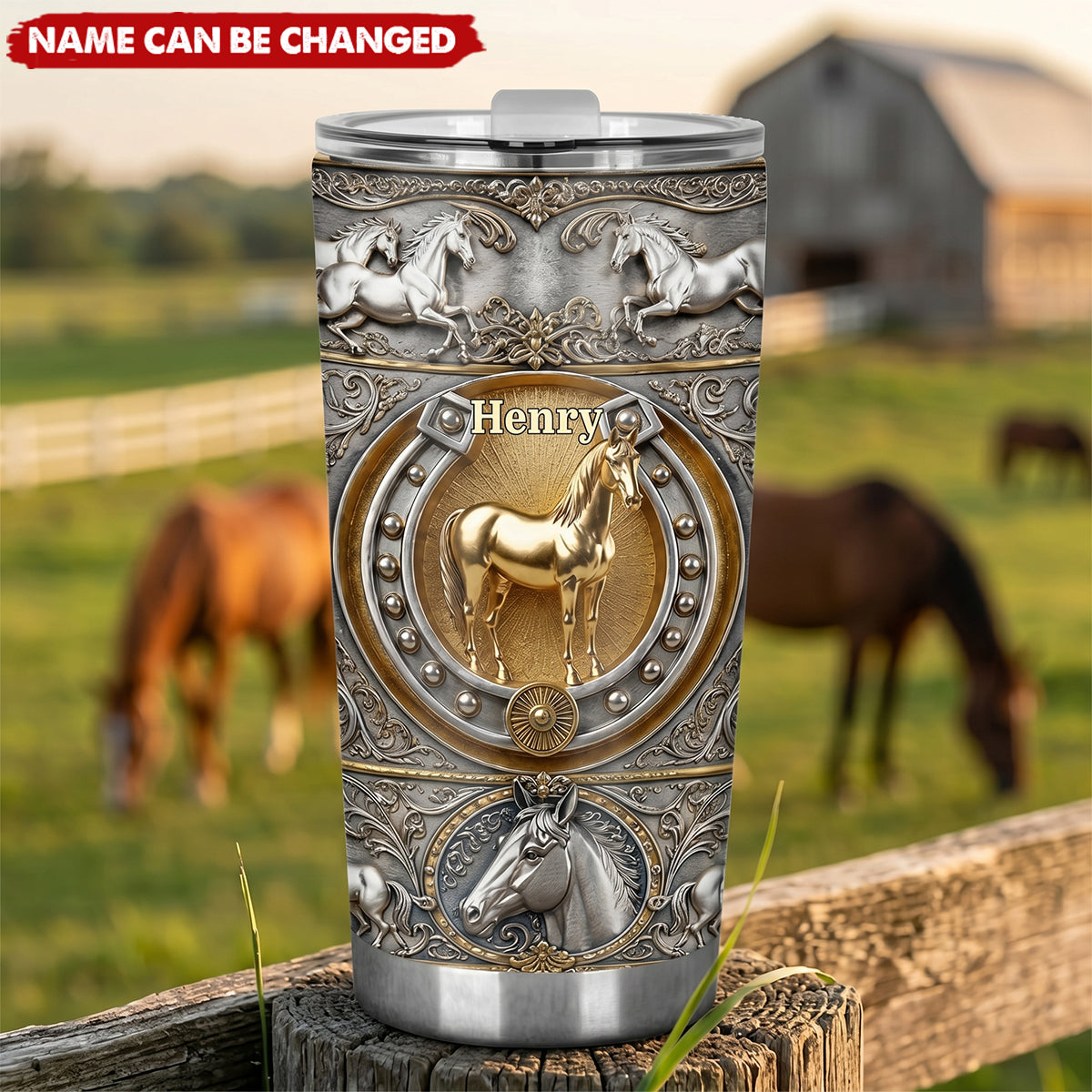 Love Horses - Personalized Horse Tumbler