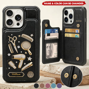 Hairdresser Scissors Salon Decor - Personalized Hairdresser Wallet Phone Case