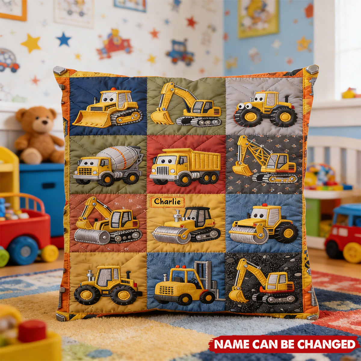 Construction Machines  - Personalized Pillow