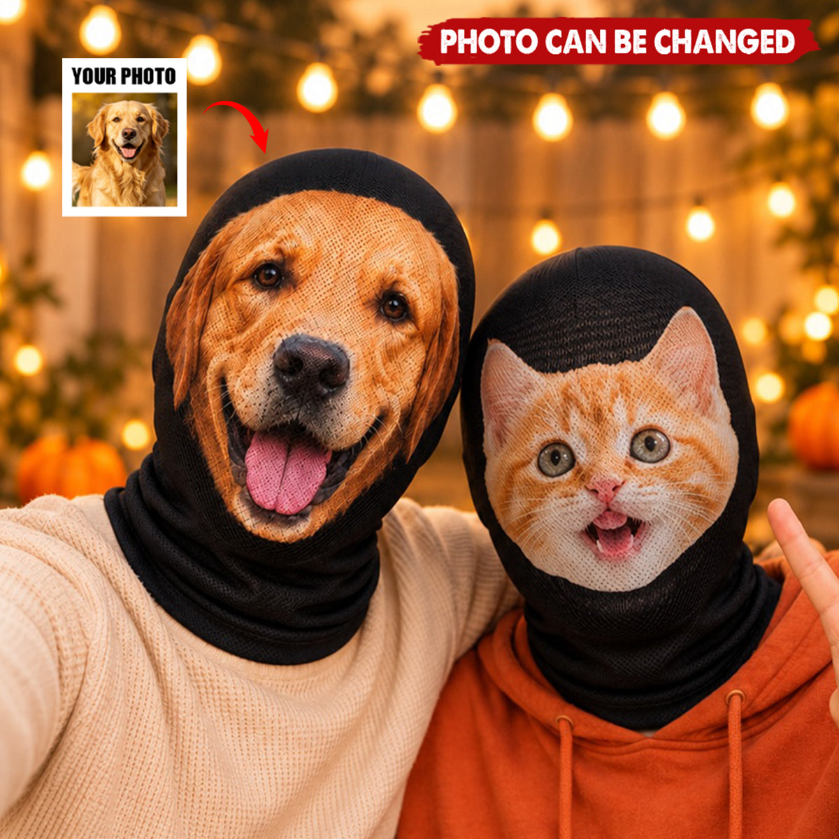 Custom Photo Balaclava Mask - Personalized Halloween Birthday Gifts For Dog Cat Lovers