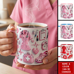 Nurse Life - Personalized Nurse Accent Mug - Gift For Nurse