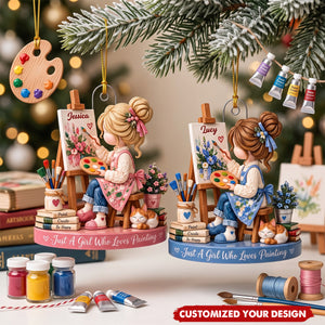 Personalized Artist Christmas Ornament – Gift for A Girl Who Loves To Paint, Art Lover Keepsake