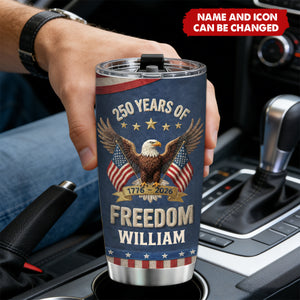 250Th Anniversary USA Patriotic Faux Pattern - Personalized Tumbler Cup