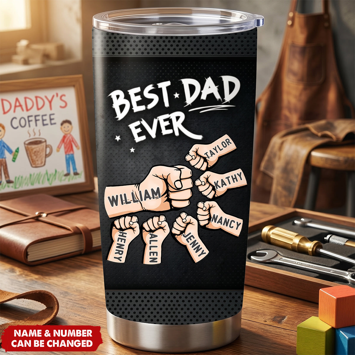 Custom Tumbler - Personalized Father's Day Birthday Gifts For Dad, Grandpa - Best Dad Ever Daily