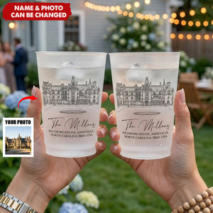 Custom Photo Wedding Venue Illustration Drawing Wedding Favors - Personalized Cups