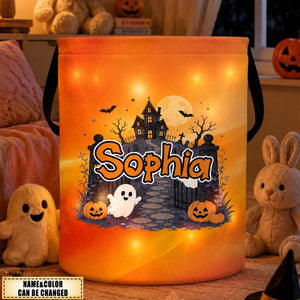 Custom LED Light Bucket Bag - Personalized Halloween Birthday Gifts For Kids