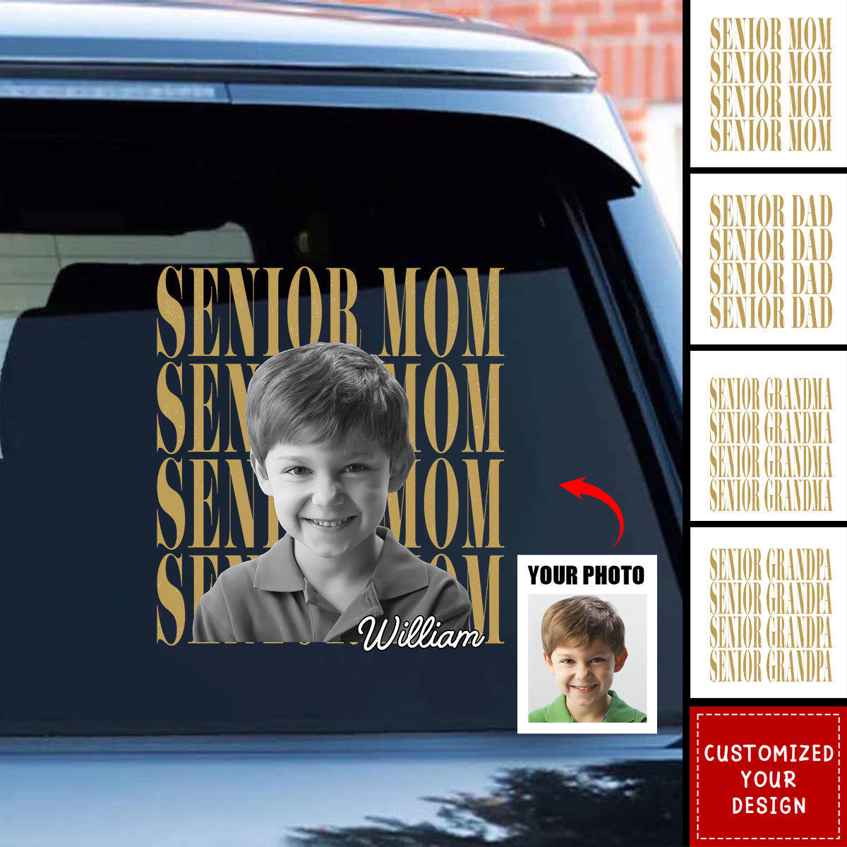 Vintage Photo And Year Senior - Personalized Decal