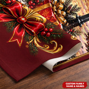 Custom Name Christmas Village Family Decor - Personalized Table Runner