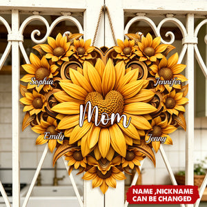 All Roads Lead Back To Her - Personalized Sunflower Wood Sign - Mother's Day Birthday Gifts For Mom, Grandma