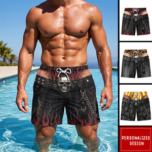 Custom Funny Men Swim Trunks - Personalized Summer Vacation And Travel Gifts-Sun Out Trunk Out Always