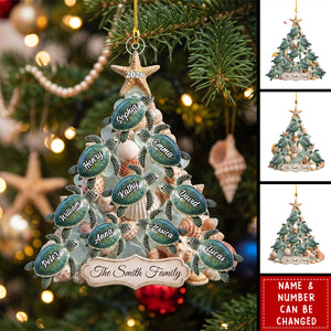 Bring The Beach To Your Tree - Personalized Sea Turtle Family Acrylic Ornament Gift